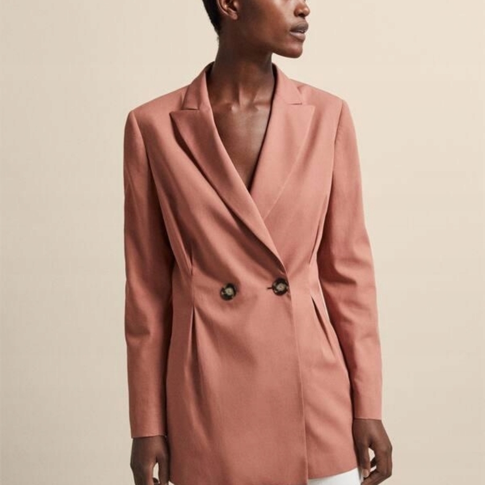 Massimo Dutti Light Peach Oversized Fit Blazer Size 10